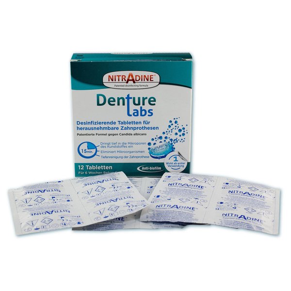NitrAdine Denture Tabs – Desinfizierende Tabletten (12 Tabl.)