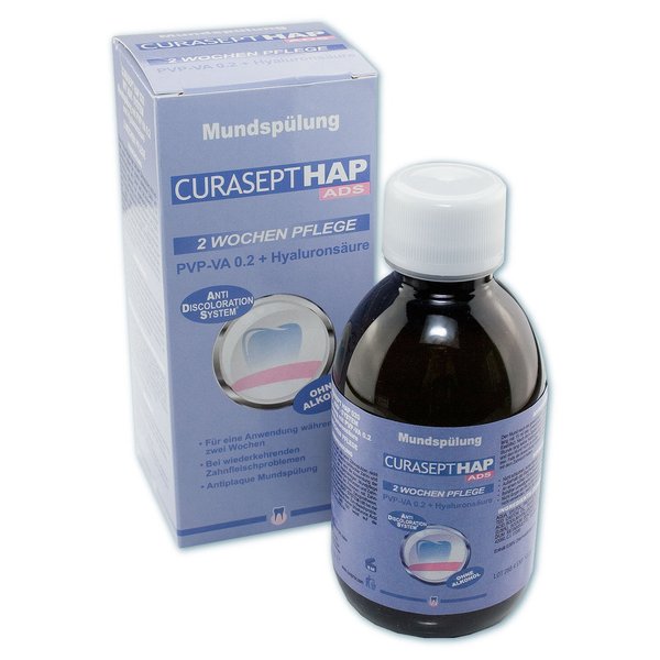 Curasept HAP 020 Mundspülung mit PVP-VA und Hyaluronsäure (200 ml)